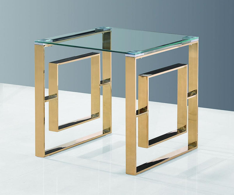 Livya End Table in Gold - KW019 - Furnish 4 Less