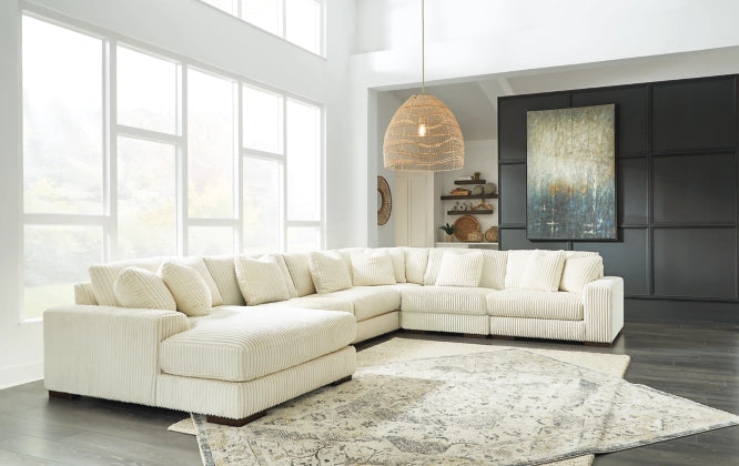 Lindyn 6-Piece Sectional with Chaise in Ivory