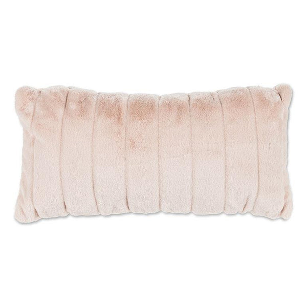 Blush Pink Rectangular Fur Pillows, Set of 2 - Furnish 4 Less