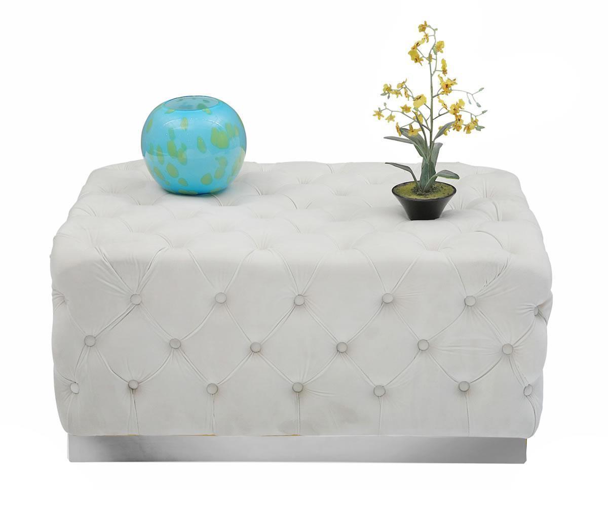 Portia Ottoman in Silver (Beige, Blue, Grey) - KW2838 - Furnish 4 Less