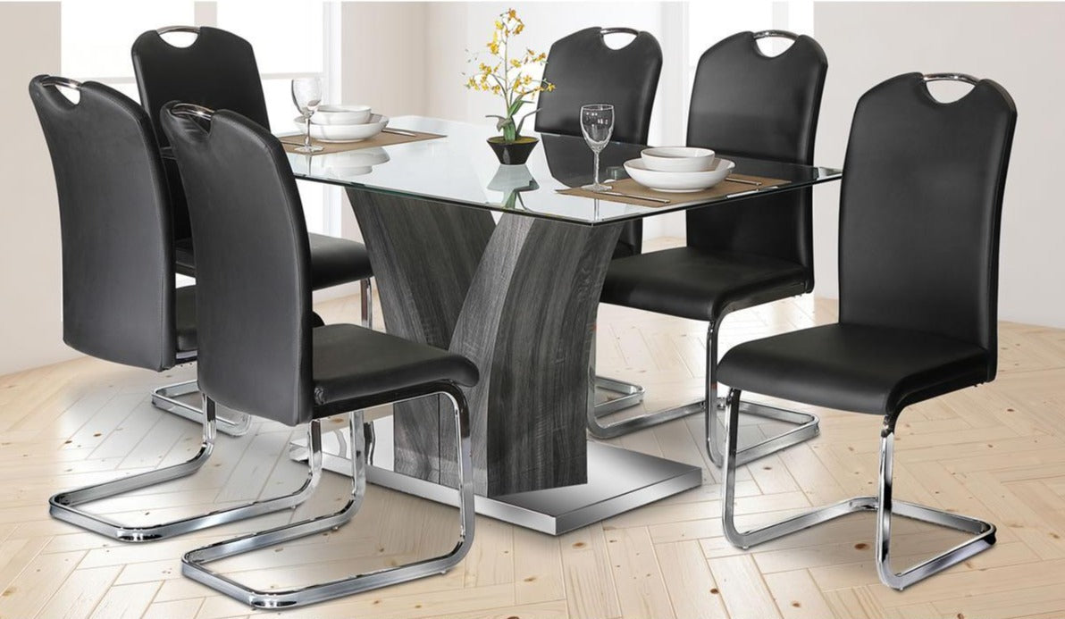 Lorie Dining Set (Black, Grey) - KW7500 - Furnish 4 Less