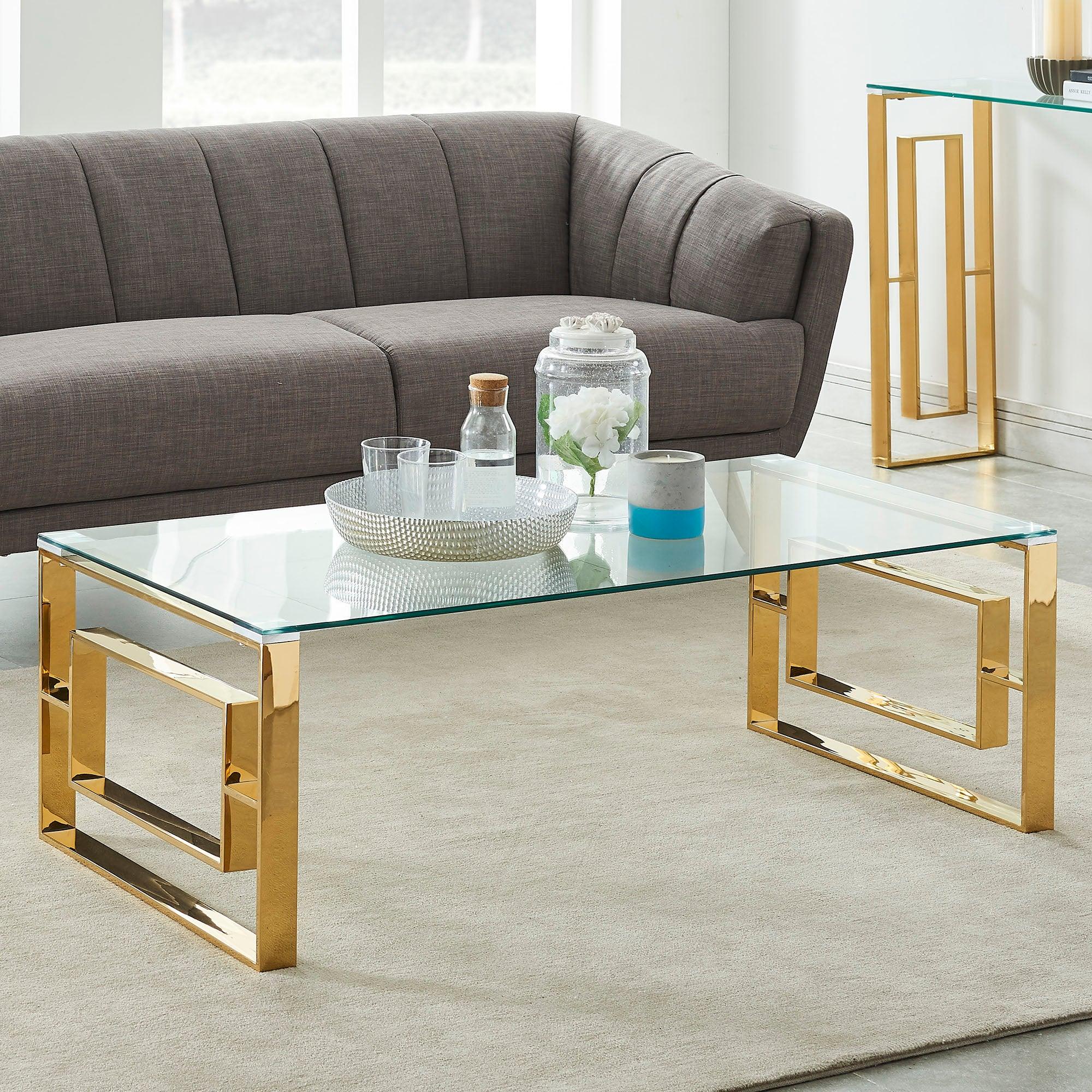 Eros Coffee Table in Gold - Furnish 4 Less
