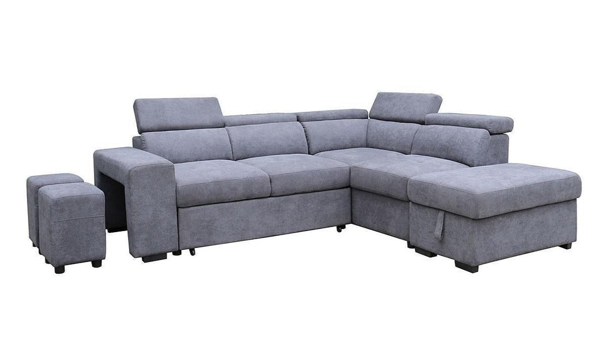 Starla Sleeper Sectional w/ Storage Ottoman - KW89135 - Furnish 4 Less