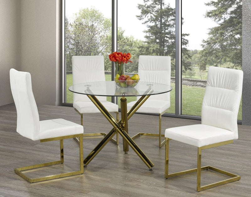5pc Dining Set in Gold - B4194 - Furnish 4 Less