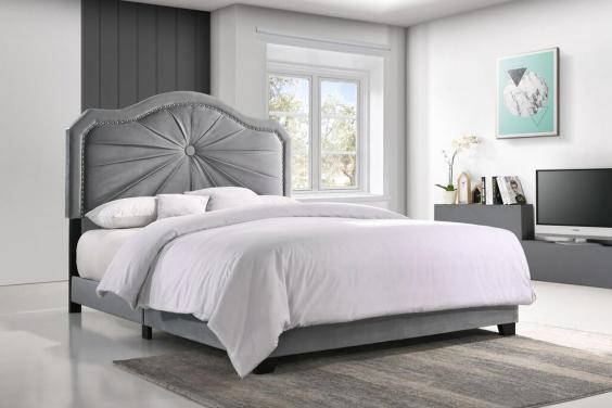 Double Bed Frame with Tufted Headboard - K8074W - Furnish 4Less