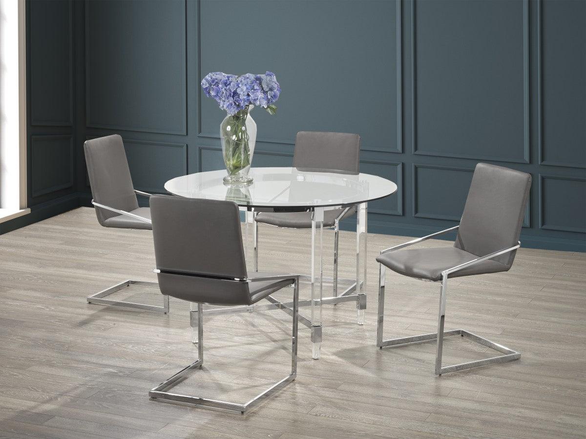 5pc Dining Set in Grey - B614 - Furnish 4 Less