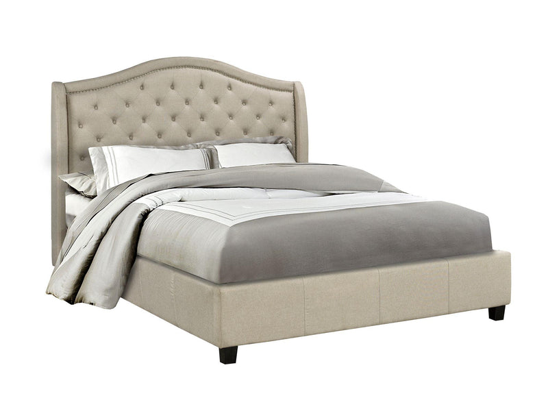 King/Queen PLATFORM BED (Beige, Grey) - B5262 - Furnish 4 Less