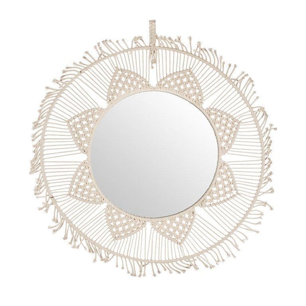 Round Macrame Mirror - Furnish 4 Less