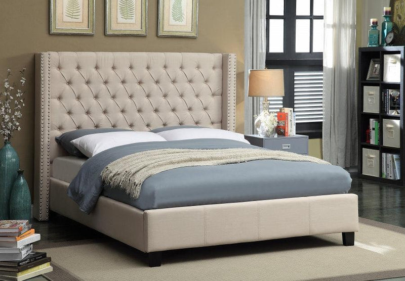Beige Bed 5898IF - Furnish 4Less