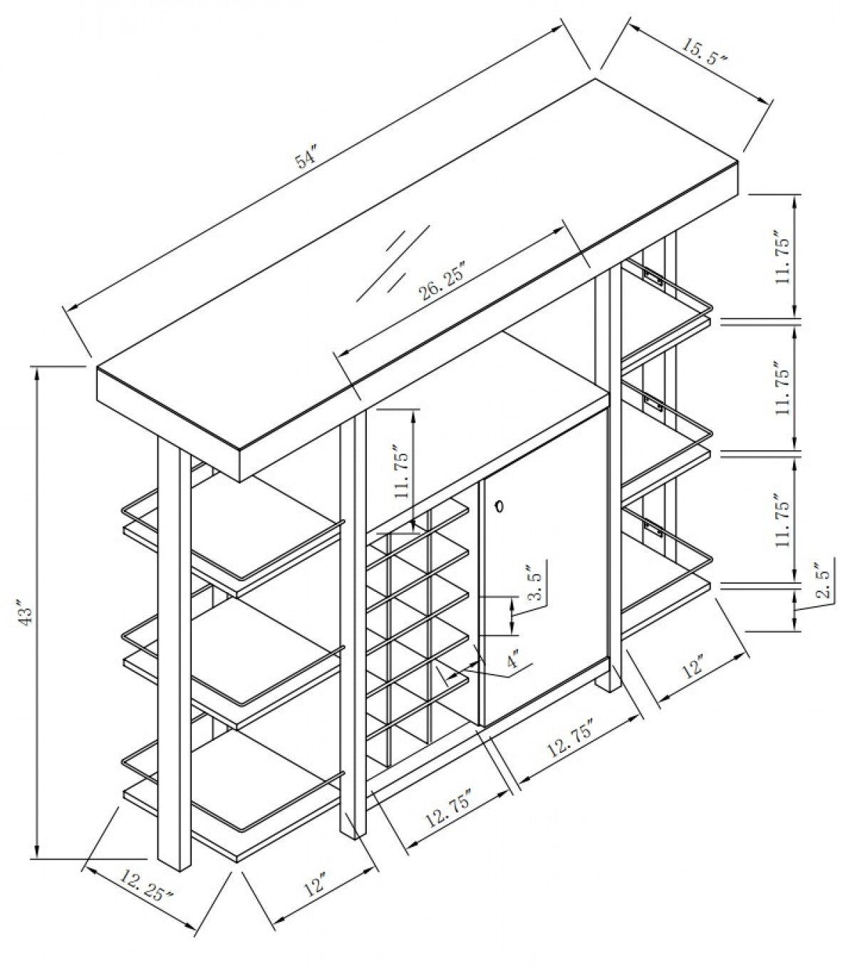 Bar Cabinet in Black - B15302 - Furnish 4 Less