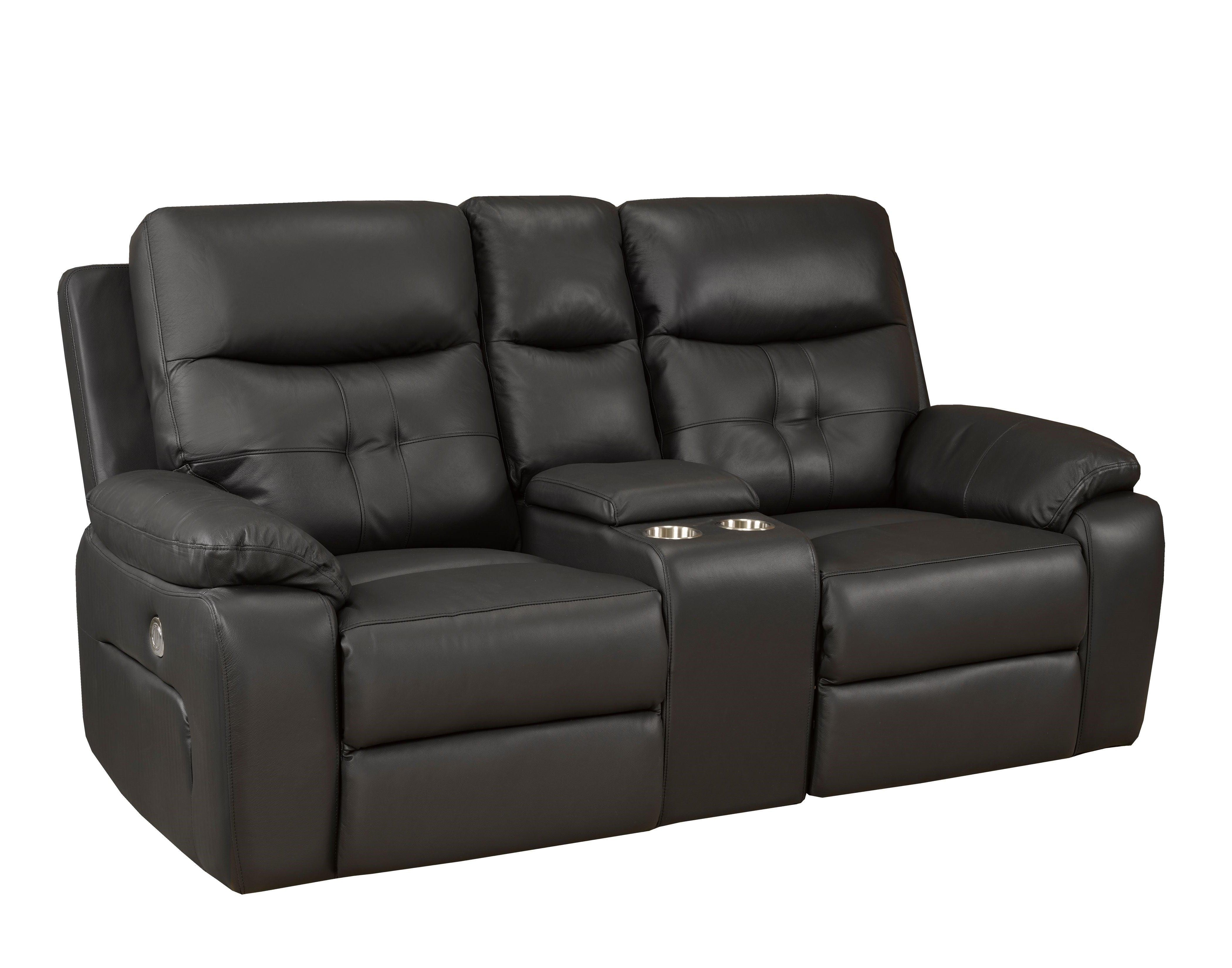 POWER RECLINER LOVESEAT - BLACK - B6991 - Furnish 4Less
