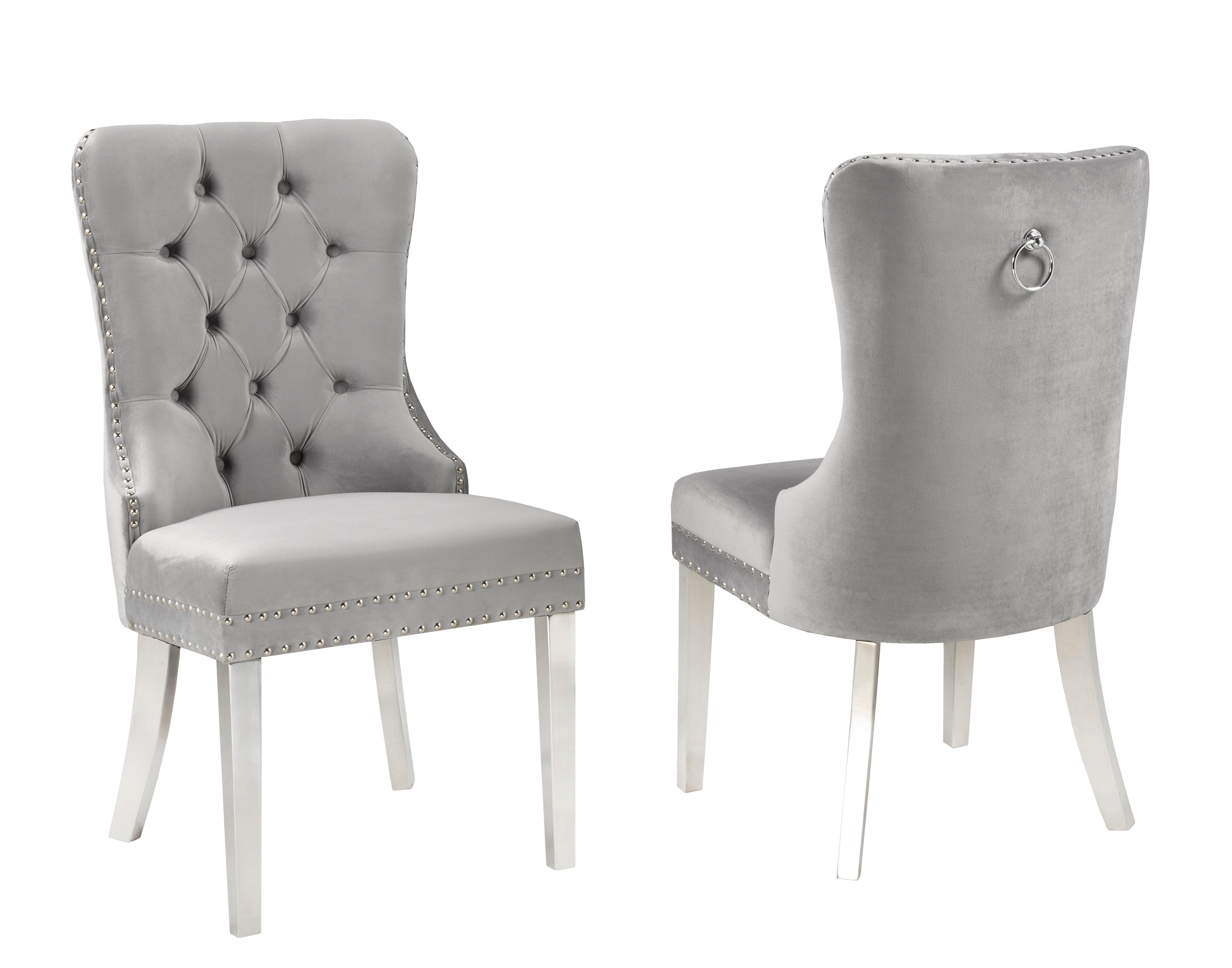 Dining Chairs, Set of 2 (Black, Blue, Grey) - B-459 - Furnish 4 Less