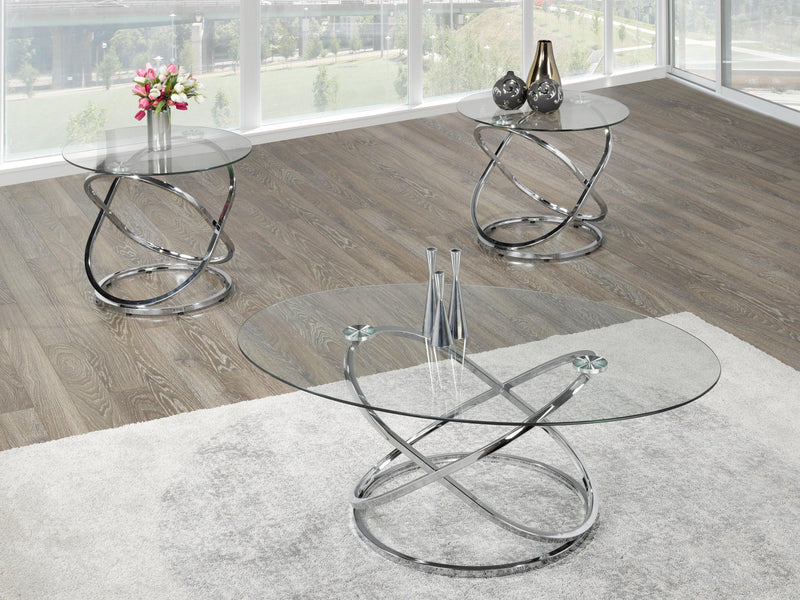 3pc Silver Coffee Table Set - Furnish 4 Less