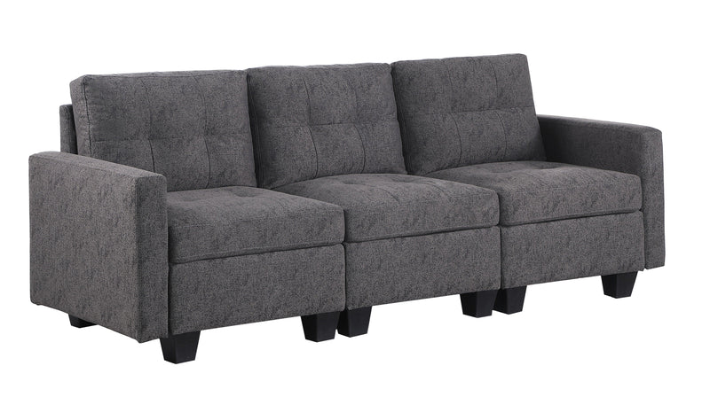 Modular Sofa in Grey Fabric - B-2003 - Furnish 4 Less