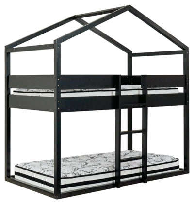 Flannibrook Twin over Twin House Loft Bed - Furnish 4 Less