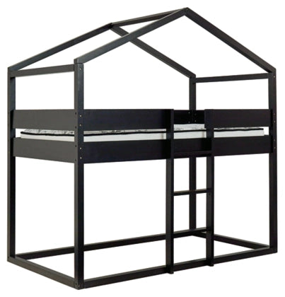 Flannibrook Twin over Twin House Loft Bed - Furnish 4 Less
