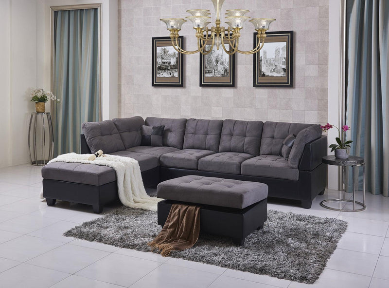 Sectional Sofa with Storage Ottoman - 1117 - Furnish 4Less
