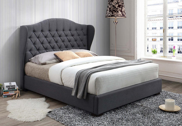 Wing Grey Fabric Bed 5730F - Furnish 4Less