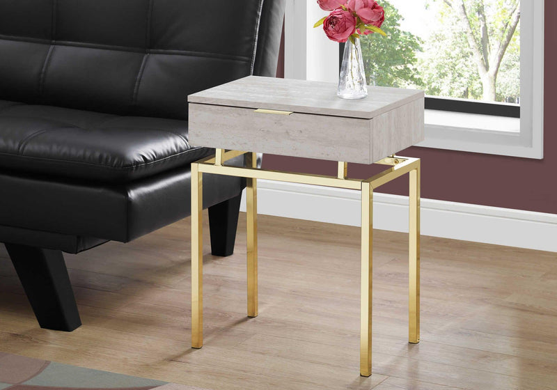 Accent Table in Beige/Gold - M3463 - Furnish 4 Less