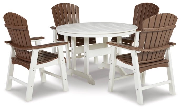 Crescent Luxe Outdoor Dining Table and 4 Chairs