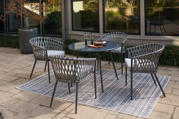 Palm Bliss Outdoor Dining Table and 4 Chairs - Furnish 4 Less
