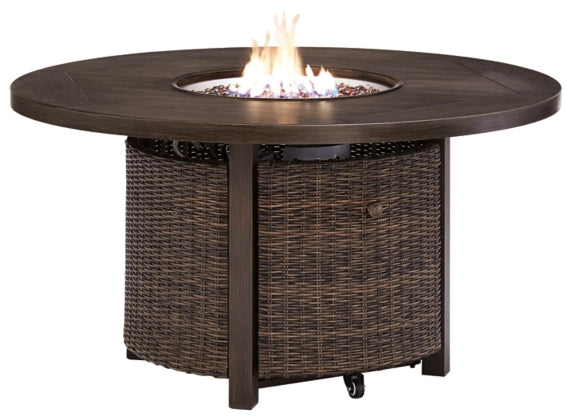 Paradise Trail Outdoor Fire Pit Table and 4 Chairs - Signature Design by Ashley - Furnish 4 Less