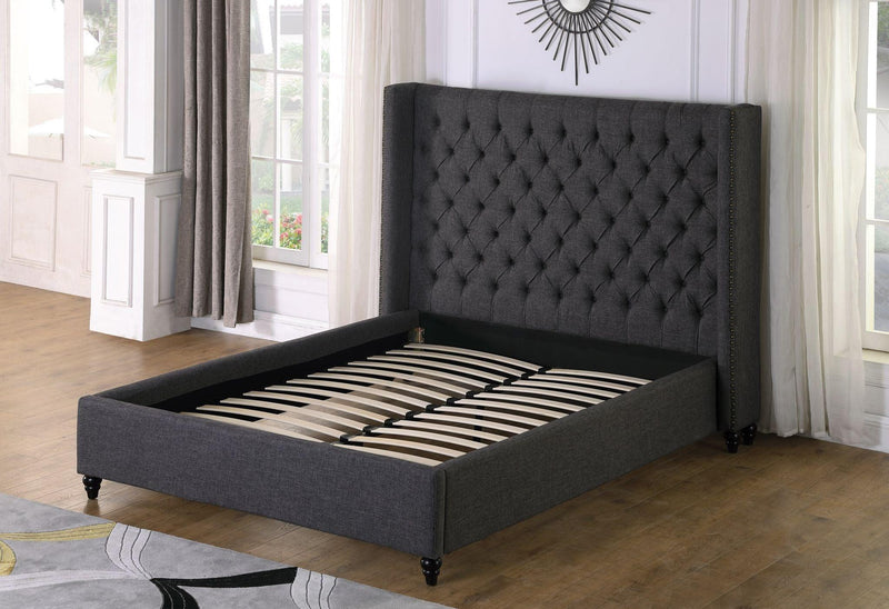 King/Queen PLATFORM BED (Beige, Grey) - B1920 - Furnish 4 Less