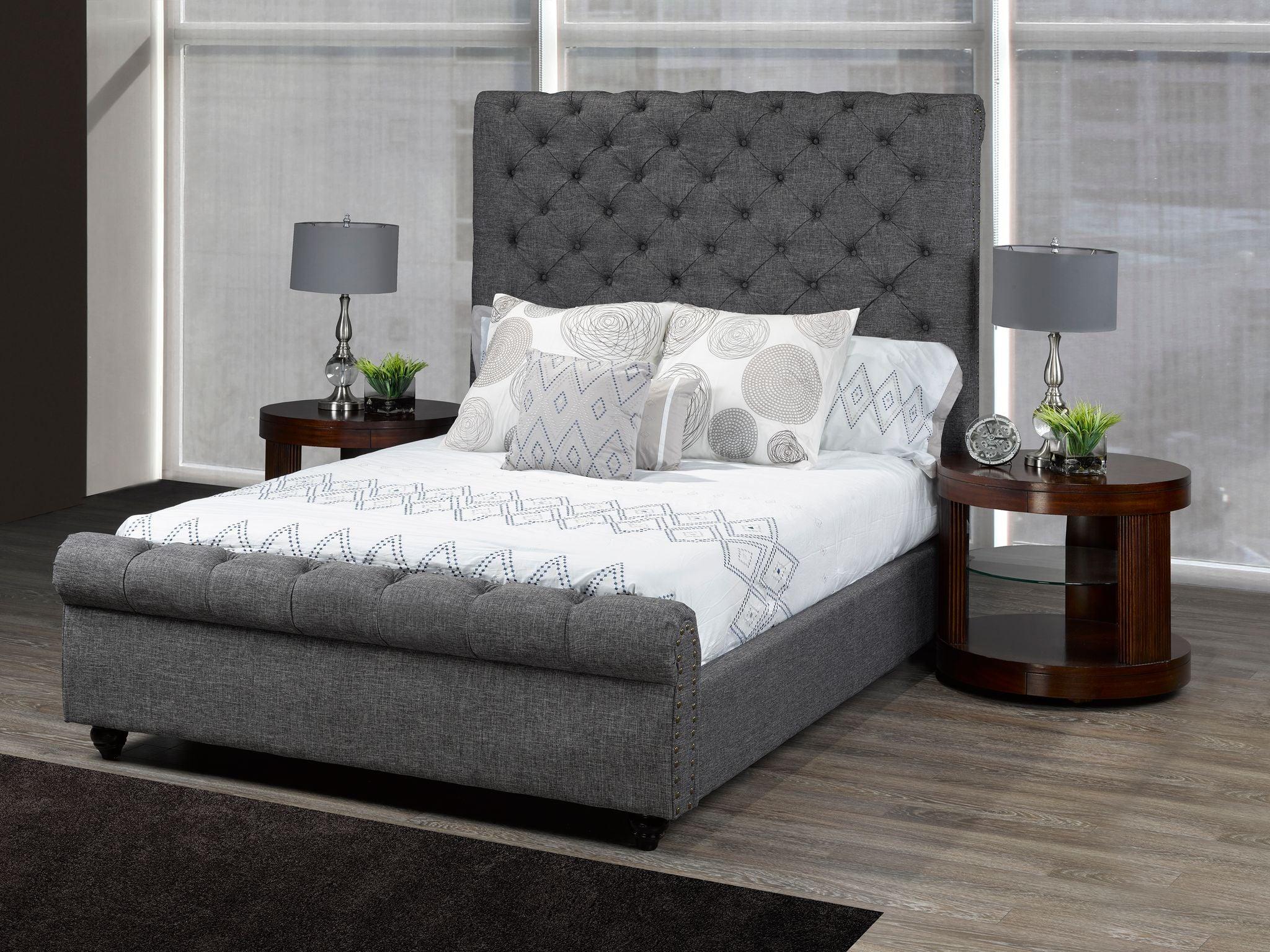 Raleigh Sleigh Bed (Beige, Grey) - B2029 - Furnish 4 Less