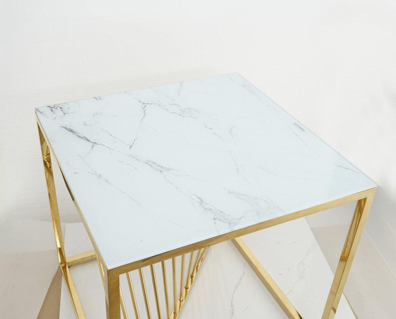 Faux Marble Accent Table - B010 - Furnish 4 Less