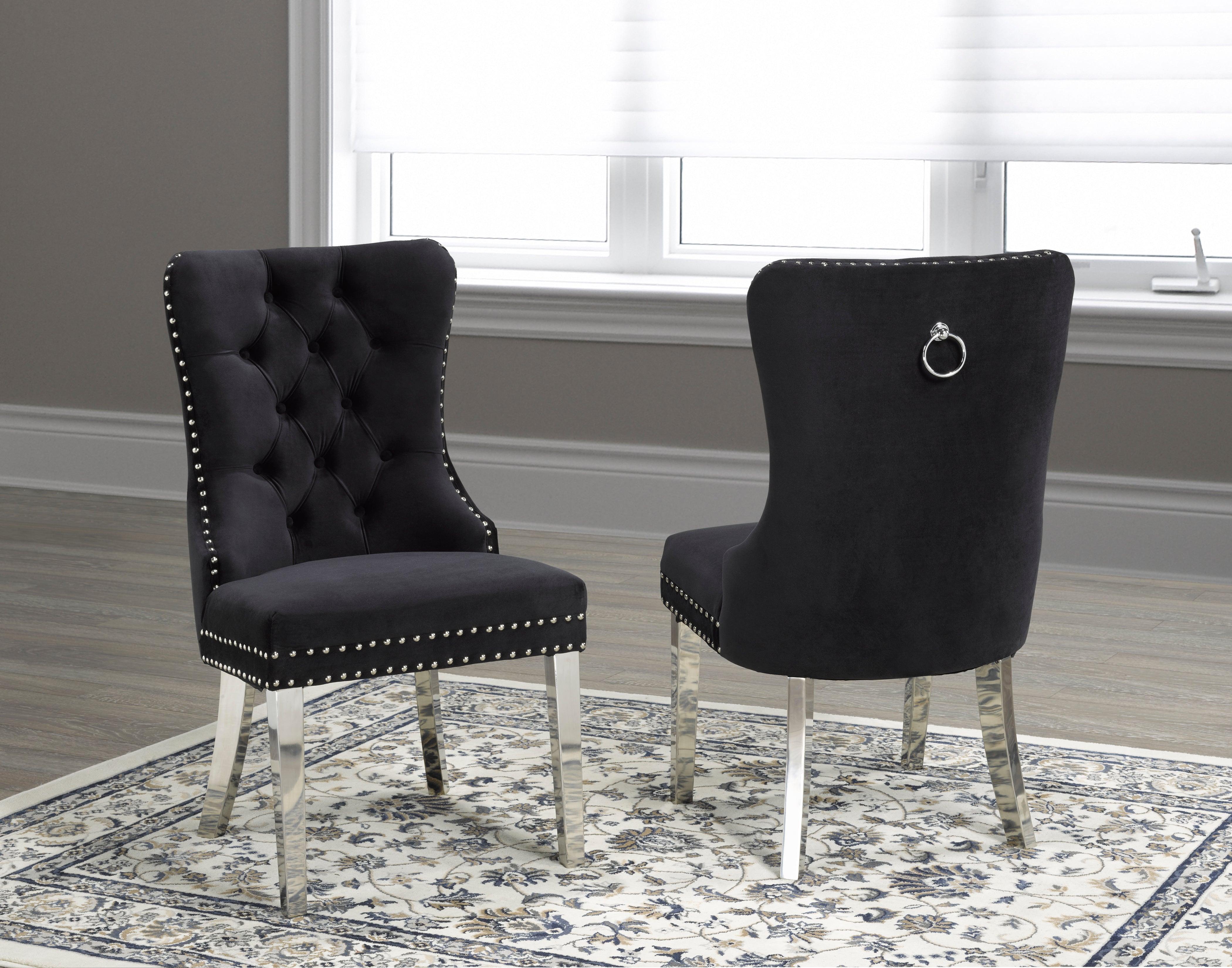 Dining Chairs, Set of 2 (Black, Blue, Grey) - B-459 - Furnish 4 Less