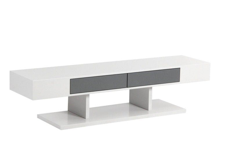 59" TV Stand in White & Grey - B3041 - Furnish 4 Less