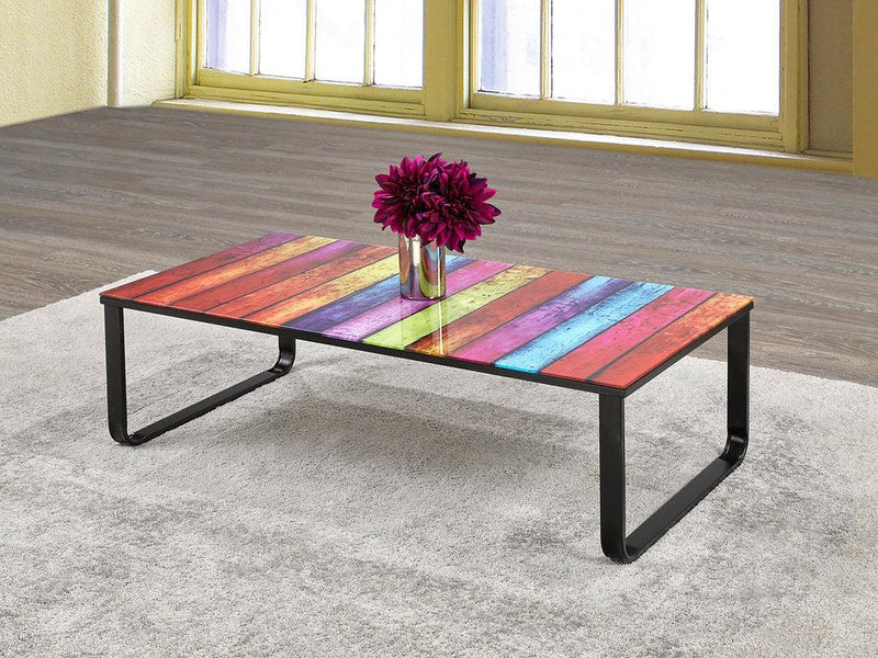 Colourful Glass Coffee Table - IF-2676 - Furnish 4 Less