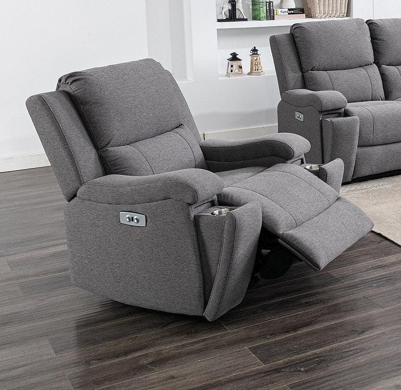3pc Power Recliner Set in Grey Fabric - IF-8030 - Furnish 4 Less