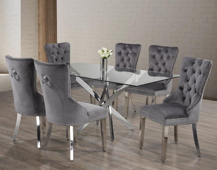 5/7-Piece Dining Set (Black, Blue, Crème, Grey) - IF-1260 - Furnish 4 Less