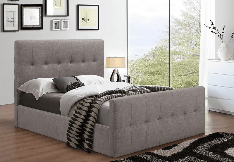 Light Grey Fabric Bed - IF-198 - Furnish 4 Less