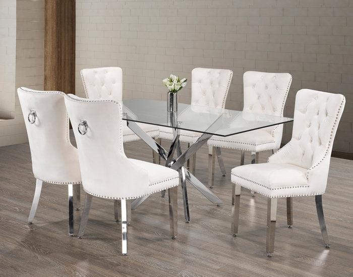 5/7-Piece Dining Set (Black, Blue, Crème, Grey) - IF-1260 - Furnish 4 Less