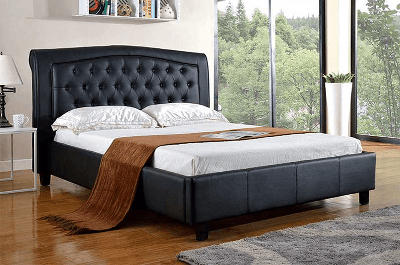 PU Leather Tufted Headboard Bed - IF-192 - Furnish 4 Less
