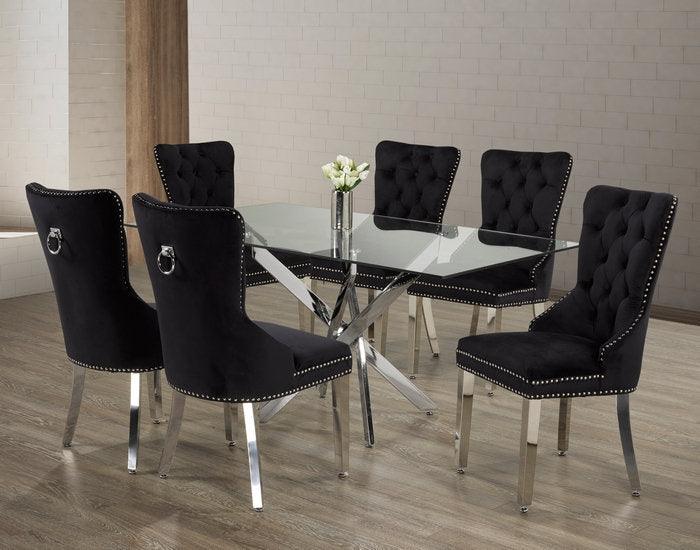 5/7-Piece Dining Set (Black, Blue, Crème, Grey) - IF-1260 - Furnish 4 Less