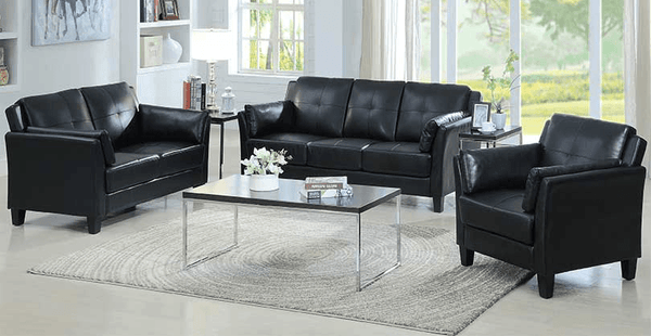 3-Piece Faux Leather Sofa Set - IF-8000 - Furnish 4 Less