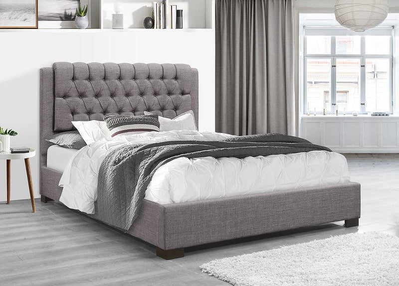 Grey Fabric Bed - IF-196 - Furnish 4 Less