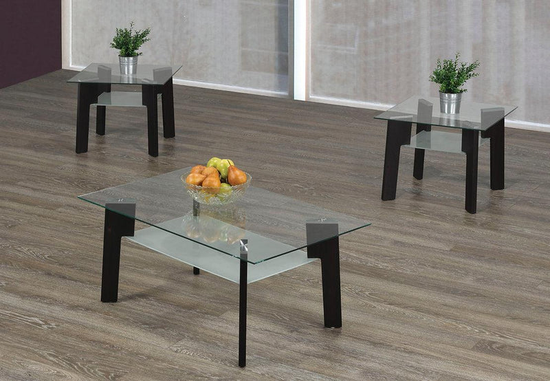 3-piece Glass Coffee Table Set - IF-2082 - Furnish 4 Less