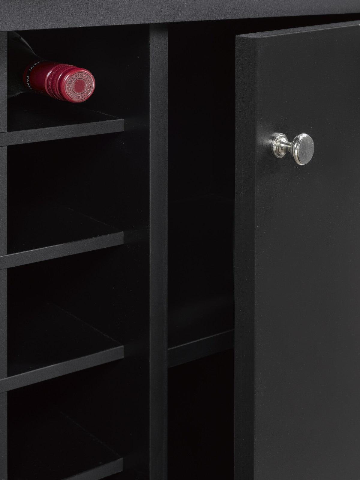 Bar Cabinet in Black - B15302 - Furnish 4 Less