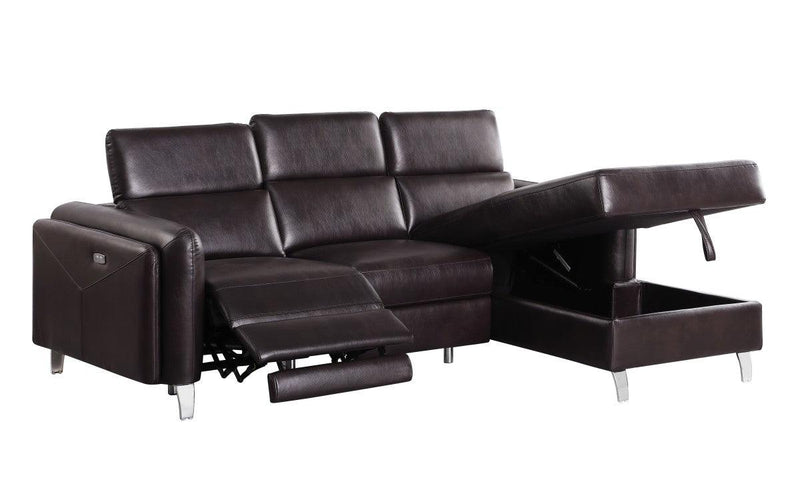 Power Recliner Faux Leather Sectional - B1232 - Furnish 4 Less