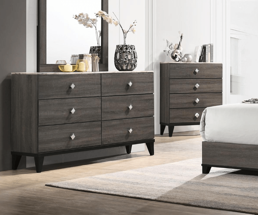 Amber 8-piece Queen Bedroom Set - KW251 - Furnish 4 Less