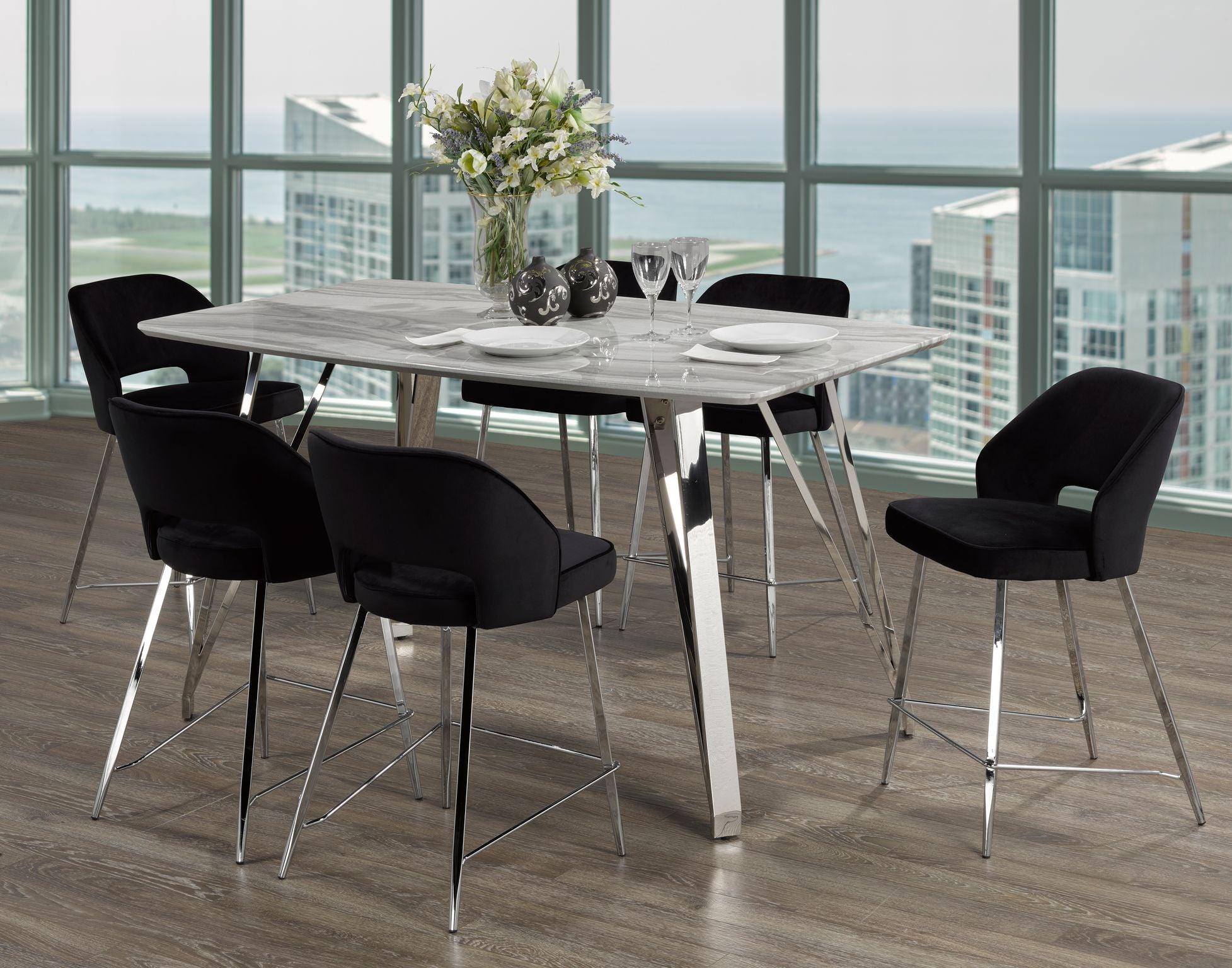 Eliza 7pc Counter Set (Black, Grey) - B1319 - Furnish 4 Less