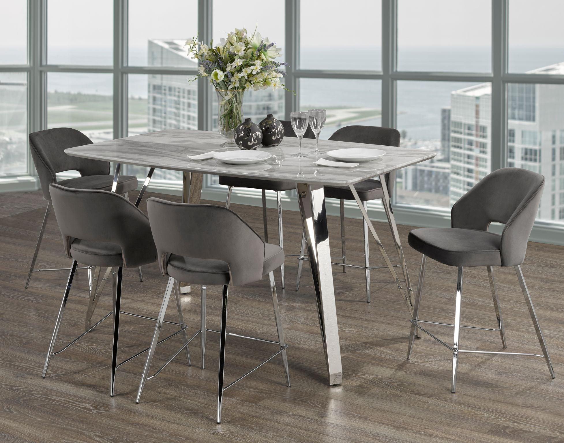 Eliza 7pc Counter Set (Black, Grey) - B1319 - Furnish 4 Less