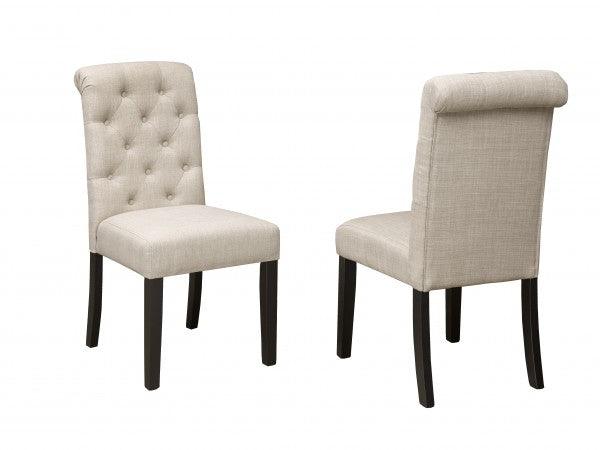 TINGA SIDE CHAIR LIGHT GREY FABRIC (DINING CHAIR SET OF 2 ) 638-22 GR - Furnish 4Less