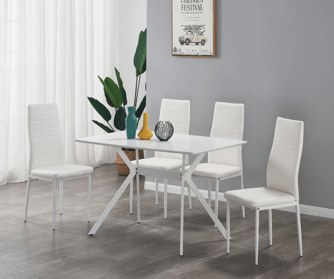 Nash 5-piece Dining Set (Grey, White) - KW9706 - Furnish 4 Less