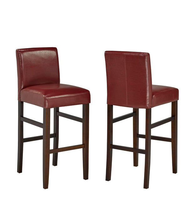 Red Faux Leather 29" Barstool, Set of 2 - B5411 - Furnish 4 Less